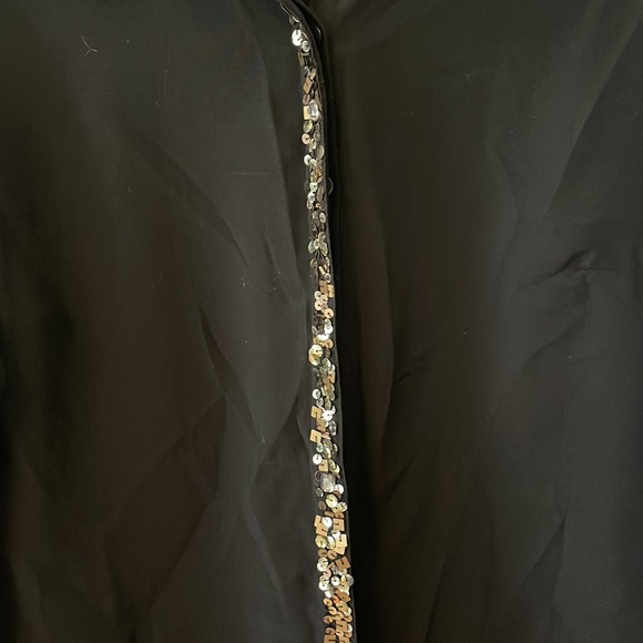 Apt 9 Black Blouse with Gold Sequined Detailing, Small - Picture 3 of 4